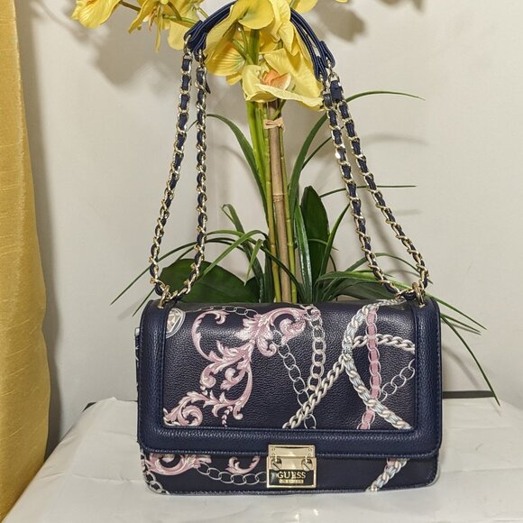 Guess  Women's Logo Convertible Crossbody Bag Shoulder bag Blue - Picture 1 of 14